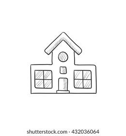 Building vector sketch icon isolated on background. Hand drawn Building icon. Building sketch icon for infographic, website or app.