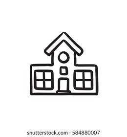 Building vector sketch icon isolated on background. Hand drawn Building icon. Building sketch icon for infographic, website or app.