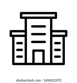 building vector thin line icon 