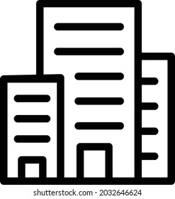 building vector thin line icon