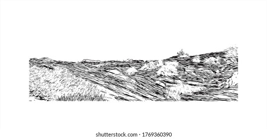 Building view with landmark of Arizona City is a census-designated place  in southwestern Pinal County, Arizona, in the United States. Hand drown sketch illustration in vector.