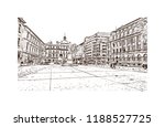 Building view with landmark of Bucharest, in southern Romania, is the country
