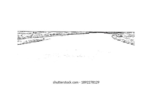 Building view with landmark of Campos dos Goytacazes is the 
municipality in Brazil. Hand drawn sketch illustration in vector.