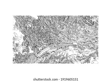 Building view with landmark of Chiba is the
city in Japan. Hand drawn sketch illustration in vector.