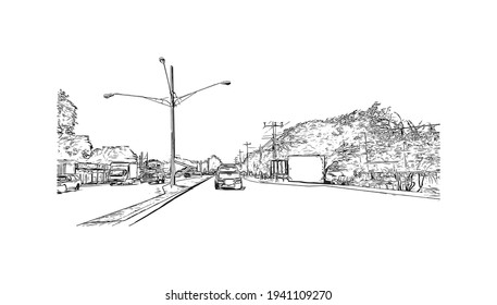 Building view with landmark of Choluteca is the 
municipality in Honduras. Hand drawn sketch illustration in vector.