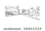 Building view with landmark of Concord is the capital city of New Hampshire. Hand drawn sketch illustration in vector.