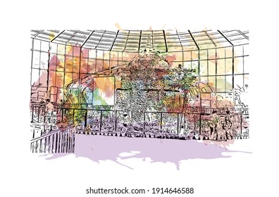 Building view with landmark of Davanagere is the
city in India.
Watercolour splash with hand drawn sketch illustration in vector.