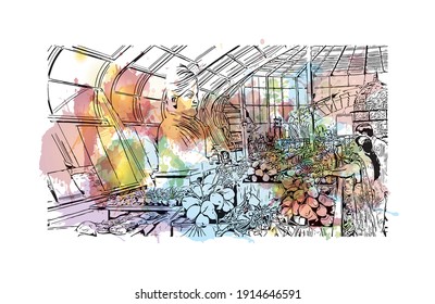 La vista de edificio con un punto de referencia de Davanagere es el
ciudad de India.
Salto de color de agua con ilustración de esbozo dibujada a mano en vector.