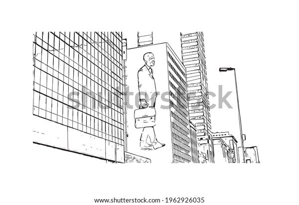 Building view with\
landmark of Durban is the \
city in South Africa. Hand drawn sketch\
illustration in\
vector.
