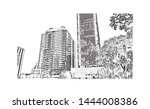 Building view with landmark of Edmonton, capital of Canada