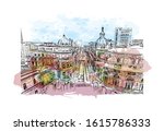 Building view with landmark of Genoa (Genova) is a port city and the capital of northwest Italy