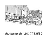 Building view with landmark of Halifax is the municipality
city in Canada. Hand drawn sketch illustration in vector.