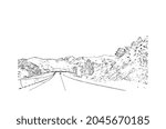 Building view with landmark of Helena is the 
city in Montana. Hand drawn sketch illustration in vector.