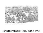 Building view with landmark of Jackson is the 
city in Mississippi. Hand drawn sketch illustration in vector.