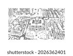 Building view with landmark of Jersey is the 
city in New Jersey. Hand drawn sketch illustration in vector.