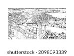 Building view with landmark of Leipzig is the 
city in Germany. Hand drawn sketch illustration in vector.