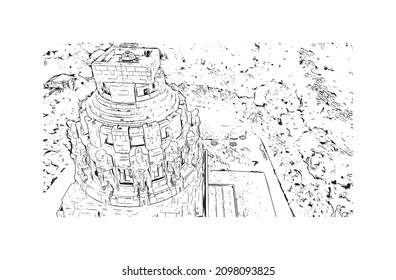 Building view with landmark of Leipzig is the 
city in Germany. Hand drawn sketch illustration in vector.