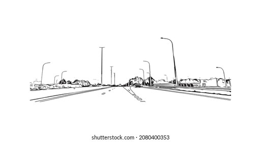 Building view with landmark of Leuven is the 
city in Belgium. Hand drawn sketch illustration in vector.