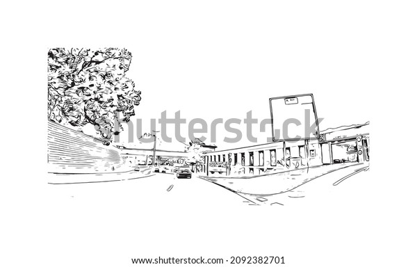Building view with
landmark of Locarno is the 
town in Switzerland. Hand drawn sketch
illustration in
vector.