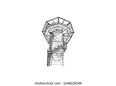 Building view with landmark of Maastricht is a city and a municipality in the southeast of the Netherlands. Hand drawn sketch illustration in vector.