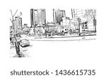 Building view with landmark of Montreal is the largest city in Canada