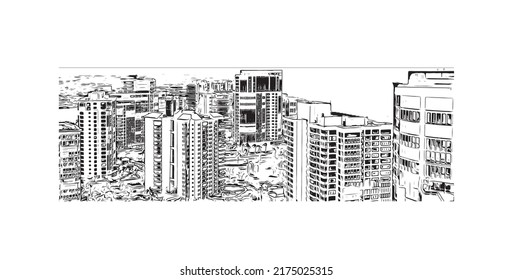 Building View With Landmark Of Naples Is The 
City In Florida. Hand Drawn Sketch Illustration In Vector.