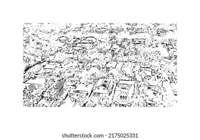 Building View With Landmark Of Naples Is The 
City In Florida. Hand Drawn Sketch Illustration In Vector.