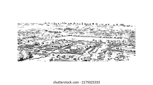 Building View With Landmark Of Naples Is The 
City In Florida. Hand Drawn Sketch Illustration In Vector.