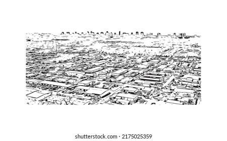 Building View With Landmark Of Naples Is The 
City In Florida. Hand Drawn Sketch Illustration In Vector.