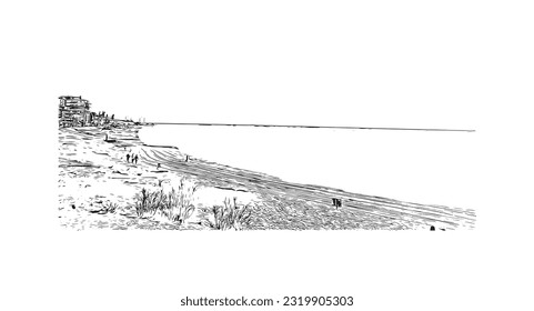 Construir vistas a Punta Gorda es la ciudad de Florida.
Dibujo a mano de ilustración de esbozo en vector.