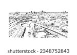 Building view with landmark of Saint Paul is the city in Minnesota. Hand drawn sketch illustration in vector.