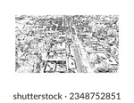 Building view with landmark of Saint Paul is the city in Minnesota. Hand drawn sketch illustration in vector.