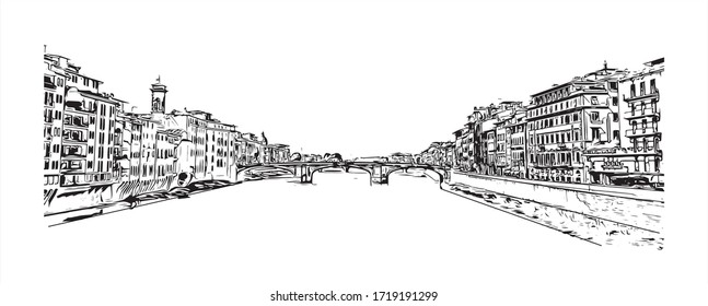 Building view with landmark of San Marino is a mountainous microstate surrounded by north-central Italy. Hand drawn sketch illustration in vector.
