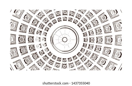 Building view with landmark of Stuttgart, capital of southwest Germany’s Baden- Wurttemberg state, is known as a manufacturing hub. Hand drawn sketch illustration in vector.