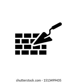 Building wall icon in black color