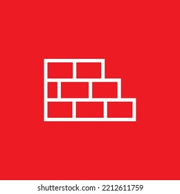 Building a wall icon, brick graphic resource template, vector illustration.