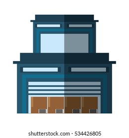 building warehouse cardboard boxes cargo shadow vector illustration eps 10