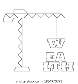 building wealth - visualized concept illustration
