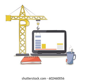 Building Web site / Vector illustration on the them SEO and site creation