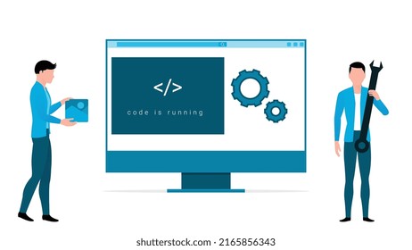 ilustración de vector de negocio de concepto de sitio web de construcción