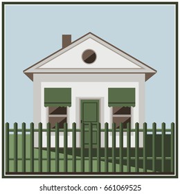 Building white home icon, vector