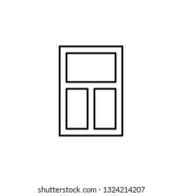 Building, Window line vector design of construction, presentation template for website banner and landing page header, timeline, infographics - Vector
