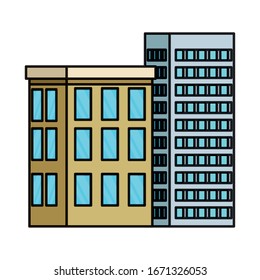 building with windows isolated icon vector illustration design