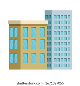 building with windows isolated icon vector illustration design