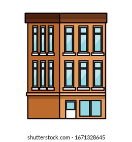 building with windows isolated icon vector illustration design