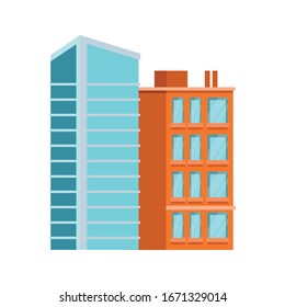 building with windows isolated icon vector illustration design