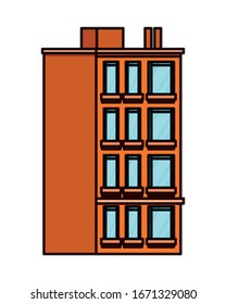 building with windows isolated icon vector illustration design