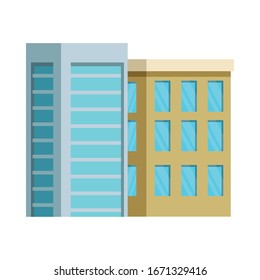 building with windows isolated icon vector illustration design