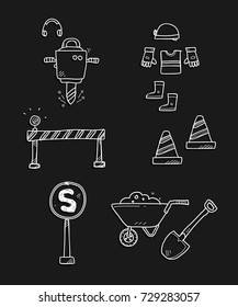 building work equipment doodle