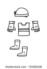 building work equipment doodle